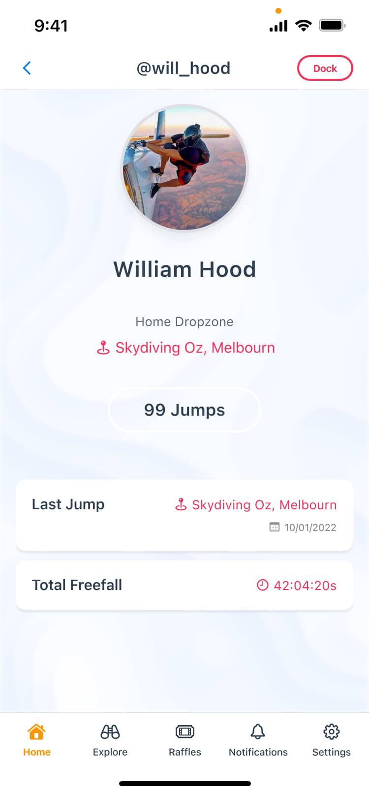 Profile screen